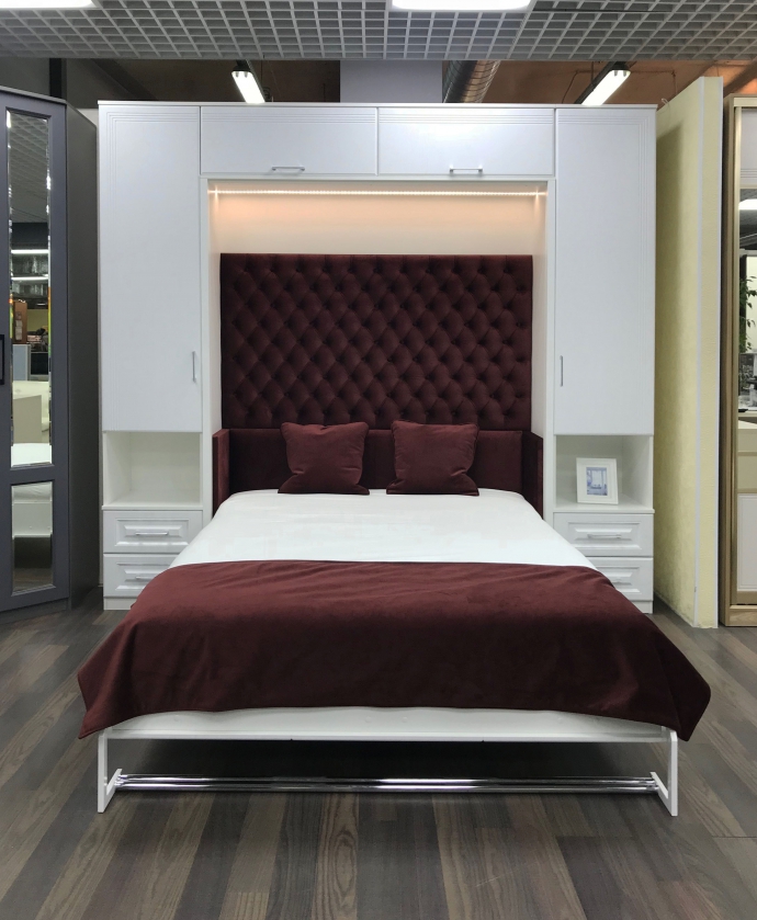 Вертикальная кровать трансформер STRONG с фрезерованными МДФ фасадами купить, цена | PROmebel